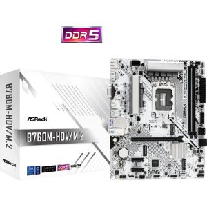 Placa de baza ASRock B760M-HDV/M.2, LGA 1700, DDR5, Micro-ATX
