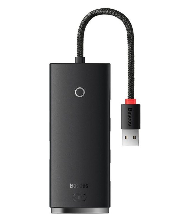 Hub USB BASEUS Lite USB-A, 4 porturi, Negru