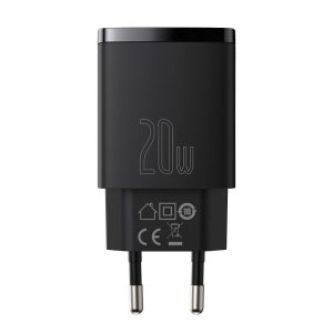 Incarcator Retea Baseus Compact, 20 W, 2 porturi, Negru