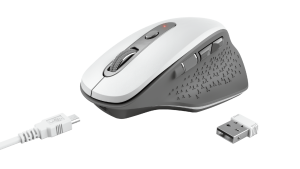 Mouse Wireless Trust Ozaa, 2400 dpi, Alb