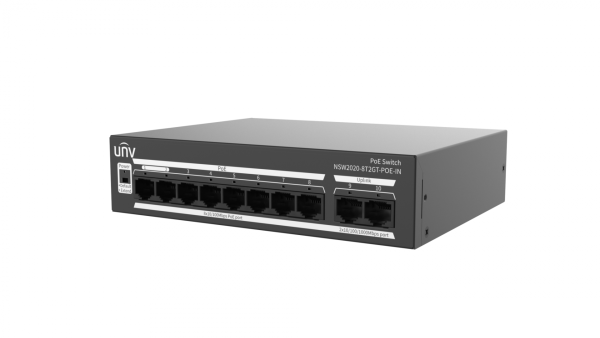 Switch Uniview NSW2020-8T2GT-POE-IN; Porturi:8×100Mbps network ports (RJ45)+2×1000Mbps ports, including 8