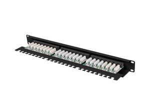 Patch panel 24 porturi 1U 19" Cat.6 UTP cu organizator