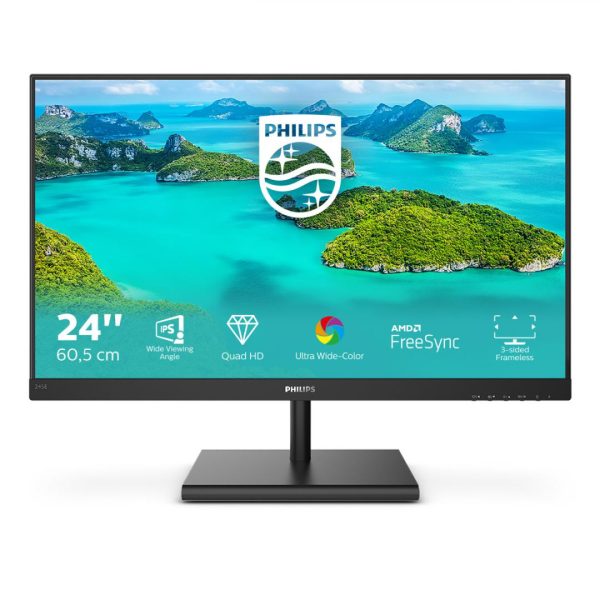Monitor Consumer Philips 245E1S/00, 23.8", 2560 x 1440 pixeli, Black,
