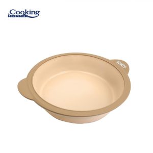 TAVA ROTUNDA DIN SILICON CU INEL METALIC 30.5x25.5x7 CM,