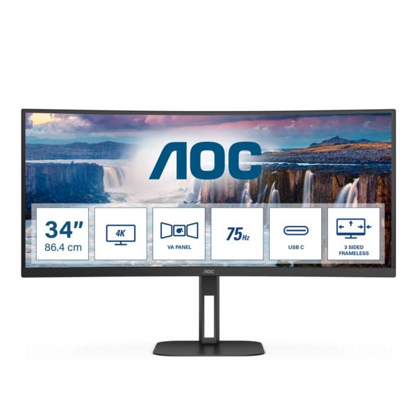 Monitor Gaming AOC CU34V5C/BK, 34", 3440 x 1440 pixeli, Black,