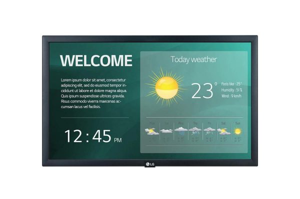 Monitor signage LG, 22", 250nit, 18/7, FHD, panel IPS, E-LED,
