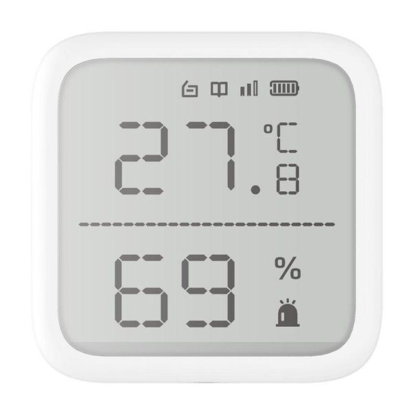 Detector de temperatura si umiditate wireless Hikvision DS-PDTPH-E-WE, seria AXPRO,