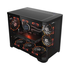 Carcasa 1stPLAYER® Gaming UV6-bk, Micro-ATX, 6 ventilatoare aRGB infinity efect