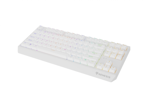 Tastatura Mecanica Gaming Genesis Thor 230 TKL, RGB, Wireless, Alb