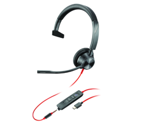Casti Head-band Poly Blackwire 3315, Wired, Negru