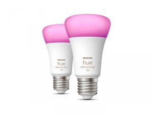 2 Becuri LED RGB inteligente Philips Hue A60, Bluetooth, E27,