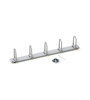 Organizator cabluri 19", 1U, 5 inele de plastic mari 40x83mm