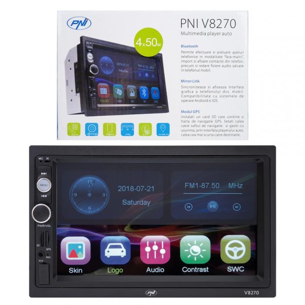 Navigatie multimedia PNI V8270 2 DIN cu GPS MP5, touch