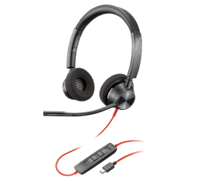 Casti Head-band Poly Blackwire 3320, Wired, Negru
