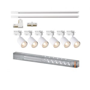 Sistem complet TRACKLIGHT OSRAM Elemental cu 6 proiectoare cu soclu