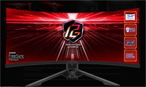 Monitor Commercial ASROCK PG34WQ15R3A, 34", 3440 x 1440 pixeli, Black,