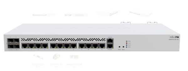 MIKROTIK, 16 Port Wired Router, CCR2116-12G-4S+, Procesor:2Ghz, 16 mb RAM,
