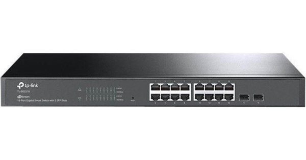 "JetStream™ 16-Port Gigabit Smart Switch with 2 Gigabit SFP Slots