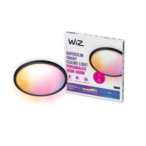 Plafoniera LED RGB WiZ SuperSlim, Wi-Fi, control vocal, 32W, 3750