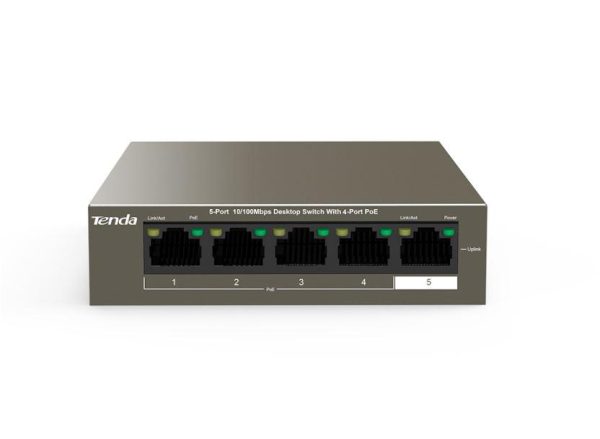 Tenda switch TEF1105P-4-38W, 5-Port 10/100Mbps, 4-porturi POE, Standarde de retea: