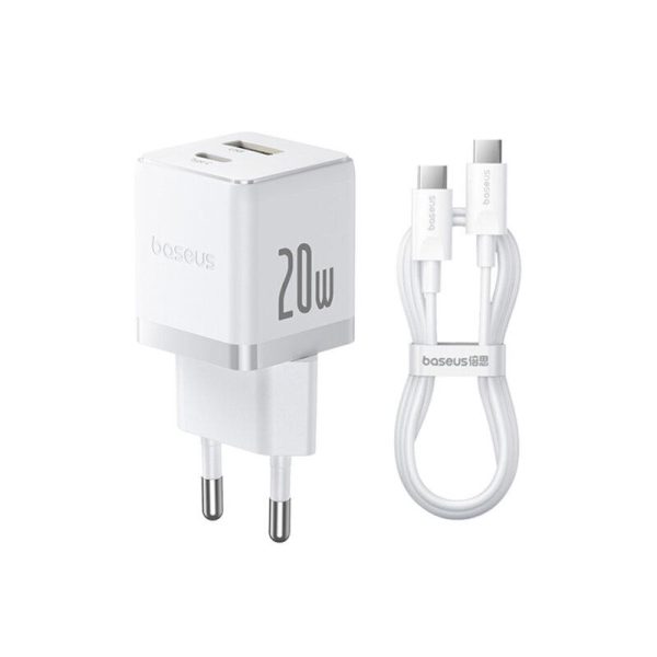 Incarcator retea Baseus Palm, 20 W, 2 porturi, Alb