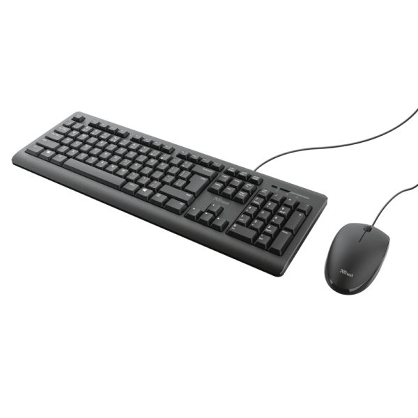 Kit Wired tastatura si mouse Trust Primo, negru