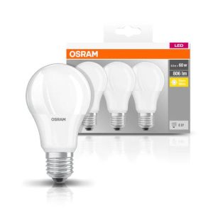 3 Becuri LED Osram Base Classic A, E27, 8.5W (60W),