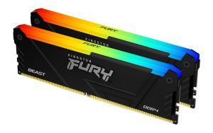 Memorie RAM Kingston FURY Beast RGB, 64GB DDR4, 3200MHz, CL16