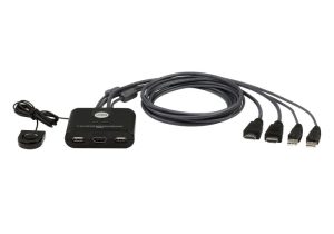 Switch KVM ATEN CS22HF. Tastatură de tip port: USB, Mouse