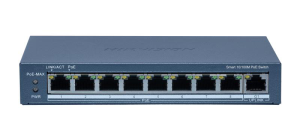 Switch 8 porturi POE Hikvision DS-3E1309P-EI(B), Smart Managed, 8 ×