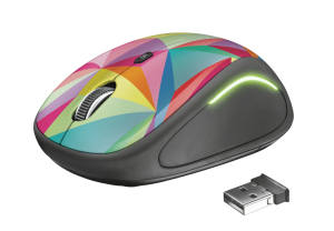 Mouse Wireless Trust Yvi FX, 1600 dpi, Multicolor