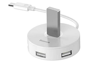 Hub USB Baseus Airjoy USB-C, 4 porturi, Alb