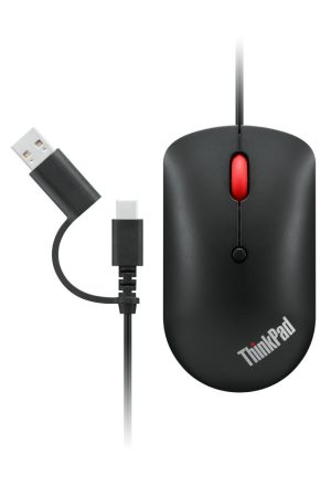 Mouse LENOVO ThinkPad USB-C Wired Compact Mouse, 2400 dpi, Negru